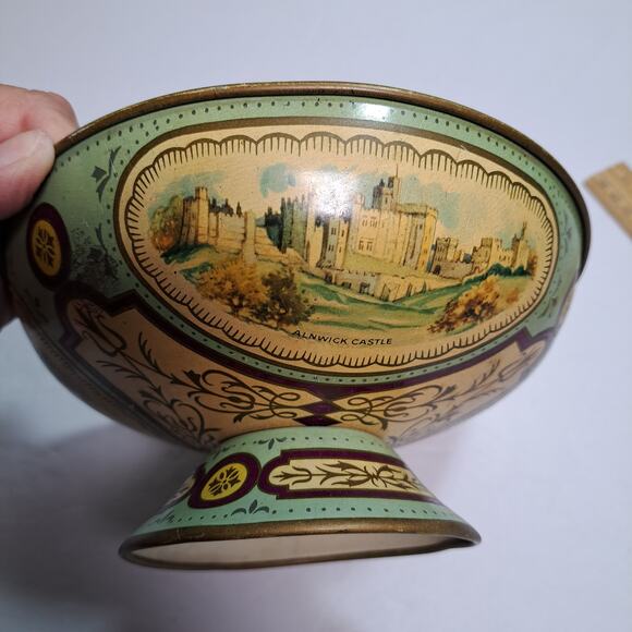 Baret Ware Vintage Regal Compote Tin Bowl Windsor Caernarvon Alnwick Castles - Picture 5 of 8